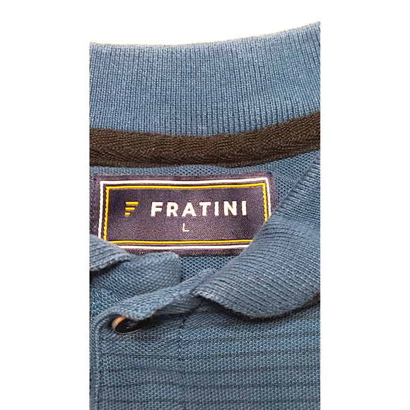Fratini men's blue stripped polo size large - Picture 4 of 7